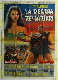 k410 HUNS Italian one-panel movie poster '62 Sergio Grieco, sexy Chelo Alonso