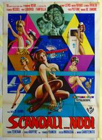 k470 SCANDALI NUDI Italian one-panel movie poster '63 Italian striptease!