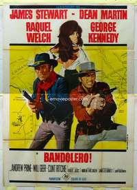 k258 BANDOLERO Italian two-panel movie poster '68 Raquel Welch, Dean Martin