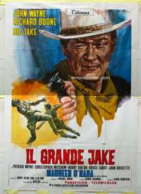 k262 BIG JAKE Italian two-panel movie poster '71 John Wayne, Ciriello art!