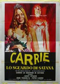 k268 CARRIE Italian two-panel movie poster '76 Sissy Spacek, Stephen King
