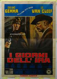 k274 DAY OF ANGER Italian two-panel movie poster '69 Van Cleef, spaghetti