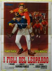 k297 I FIGLI DEL LEOPARDO Italian two-panel movie poster '65 Sergio Corbucci