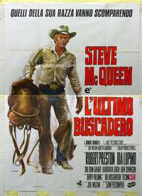 k301 JUNIOR BONNER Italian two-panel movie poster '72 cowboy Steve McQueen!