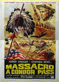 k306 MONTANA TRAP Italian two-panel movie poster '76 Hardy Kruger, S. Boyd