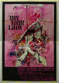 k307 MY FAIR LADY Italian two-panel movie poster R60s Audrey Hepburn, Peak