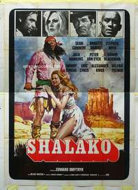 k317 SHALAKO Italian two-panel movie poster R70s Sean Connery, Brigitte Bardot
