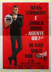 k334 YOU ONLY LIVE TWICE Italian two-panel movie poster '67 Connery IS Bond!