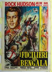 k345 BENGAL BRIGADE Italian one-panel movie poster '55 Rock Hudson, Dahl