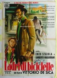 k348 BICYCLE THIEF Italian one-panel movie poster R55 Vittorio De Sica