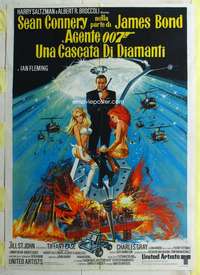 k374 DIAMONDS ARE FOREVER Italian one-panel movie poster '71 Connery as Bond
