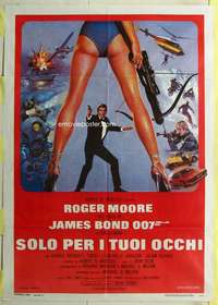 k388 FOR YOUR EYES ONLY Italian one-panel movie poster '81 Moore as Bond!