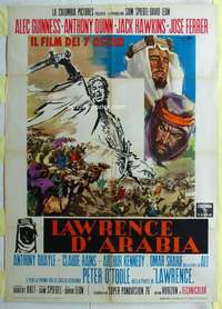 k428 LAWRENCE OF ARABIA Italian one-panel movie poster '62 David Lean