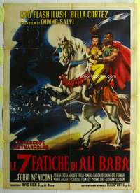 k429 LE 7 FATICHE DI ALI BABA Italian one-panel movie poster '62 Rod Flash Ilush