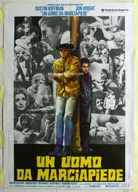 k446 MIDNIGHT COWBOY Italian one-panel movie poster '69 Hoffman, Jon Voight