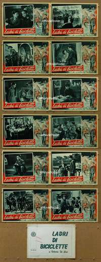 k196 BICYCLE THIEF 12 Italian photobusta movie posters '48 Vittorio De Sica