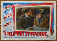 k215 HEAVEN CAN WAIT Italian photobusta movie poster '48 Tierney