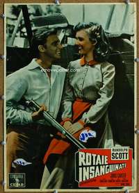k235 SANTA FE Italian photobusta movie poster '51 Randolph Scott