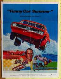 p343 FUNNY CAR SUMMER one-sheet movie poster '73 drag racing, Edwards art