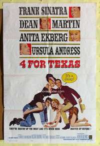 p005 4 FOR TEXAS one-sheet movie poster '64 Frank Sinatra, Dean Martin