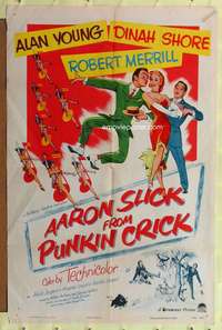 p013 AARON SLICK FROM PUNKIN CRICK one-sheet movie poster '52 Dinah Shore