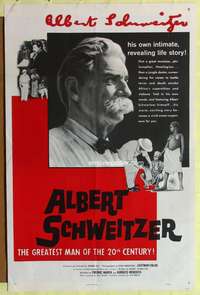 p021 ALBERT SCHWEITZER one-sheet movie poster '57 most idealistic doctor!