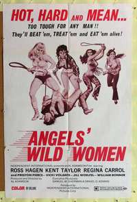 p038 ANGELS' WILD WOMEN one-sheet movie poster '72 sexy tough bikers!