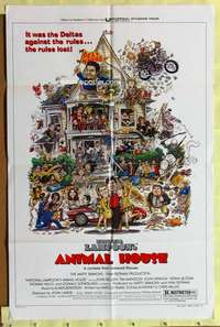 p039 ANIMAL HOUSE style B one-sheet movie poster '78 John Belushi, Landis
