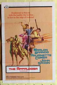 p048 APPALOOSA one-sheet movie poster '66 Marlon Brando, Comer
