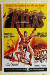 p062 ATLAS one-sheet movie poster '61 gladiator Michael Forest, Corman