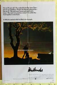 p068 BADLANDS one-sheet movie poster '74 Terrence Malick, Martin Sheen