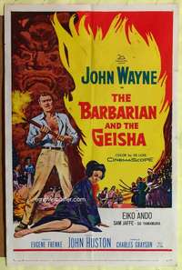 p070 BARBARIAN & THE GEISHA one-sheet movie poster '58 John Wayne, Ando
