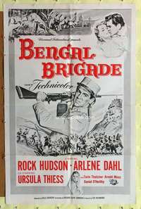 p075 BENGAL BRIGADE military one-sheet movie poster R60s Rock Hudson