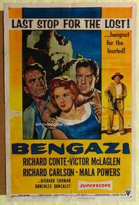p076 BENGAZI one-sheet movie poster '55 Richard Conte, Victor McLaglen