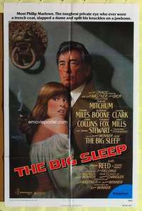 p087 BIG SLEEP one-sheet movie poster '78 Robert Mitchum, Amsel art!