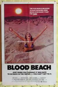 p103 BLOOD BEACH one-sheet movie poster '81 classic quicksand image!
