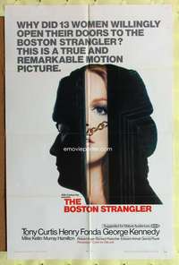 p117 BOSTON STRANGLER one-sheet movie poster '68 Tony Curtis, Henry Fonda