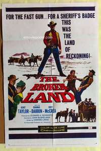 p129 BROKEN LAND one-sheet movie poster '61 Jody McCrea, Kent Taylor