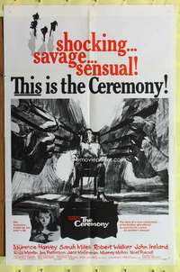 p145 CEREMONY style B one-sheet movie poster '64 Laurence Harvey, Miles