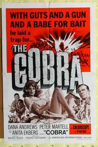 p165 COBRA one-sheet movie poster '68 Dana Andrews, sexy babe!