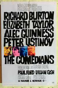 p169 COMEDIANS style A one-sheet movie poster '67 Richard Burton, Liz Taylor
