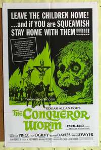 p170 CONQUEROR WORM one-sheet movie poster '68 Edgar Allan Poe, Price