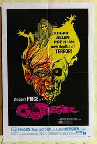 p197 CRY OF THE BANSHEE one-sheet movie poster '70 Vincent Price, Poe