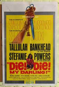 p237 DIE DIE MY DARLING one-sheet movie poster '65 Bankhead, Hammer