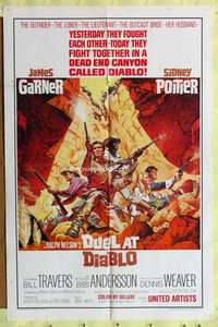 p257 DUEL AT DIABLO one-sheet movie poster '66 Sidney Poitier, James Garner