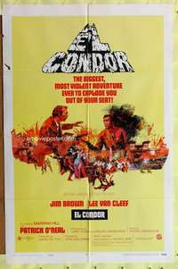p272 EL CONDOR style A one-sheet movie poster '70 Jim Brown, Lee Van Cleef
