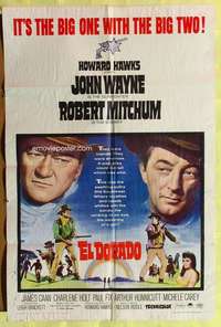 p274 EL DORADO one-sheet movie poster '66 John Wayne, Robert Mitchum