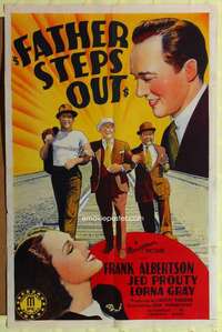 p296 FATHER STEPS OUT one-sheet movie poster '41 great stone litho image!