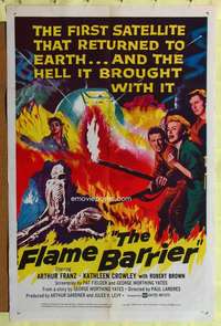 p304 FLAME BARRIER one-sheet movie poster '58 Arthur Franz, sci-fi!