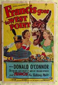 p320 FRANCIS GOES TO WEST POINT signed one-sheet movie poster '52 Lori Nelson